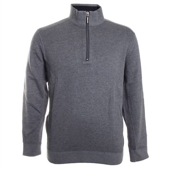 NEW TOMMY BAHAMA men's flip coast half zip sweater in coal heather